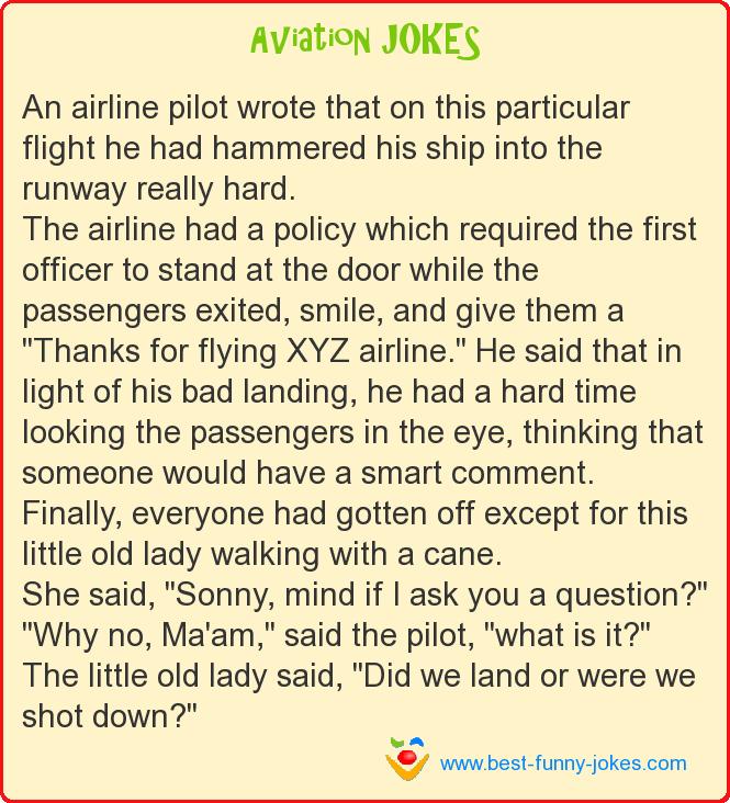 An airline pilot wrote that