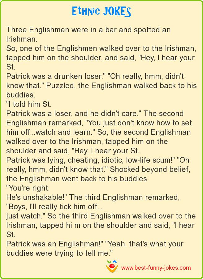 Three Englishmen were in a bar