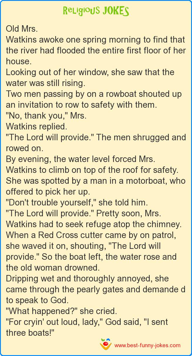 Old Mrs. Watkins awoke one s