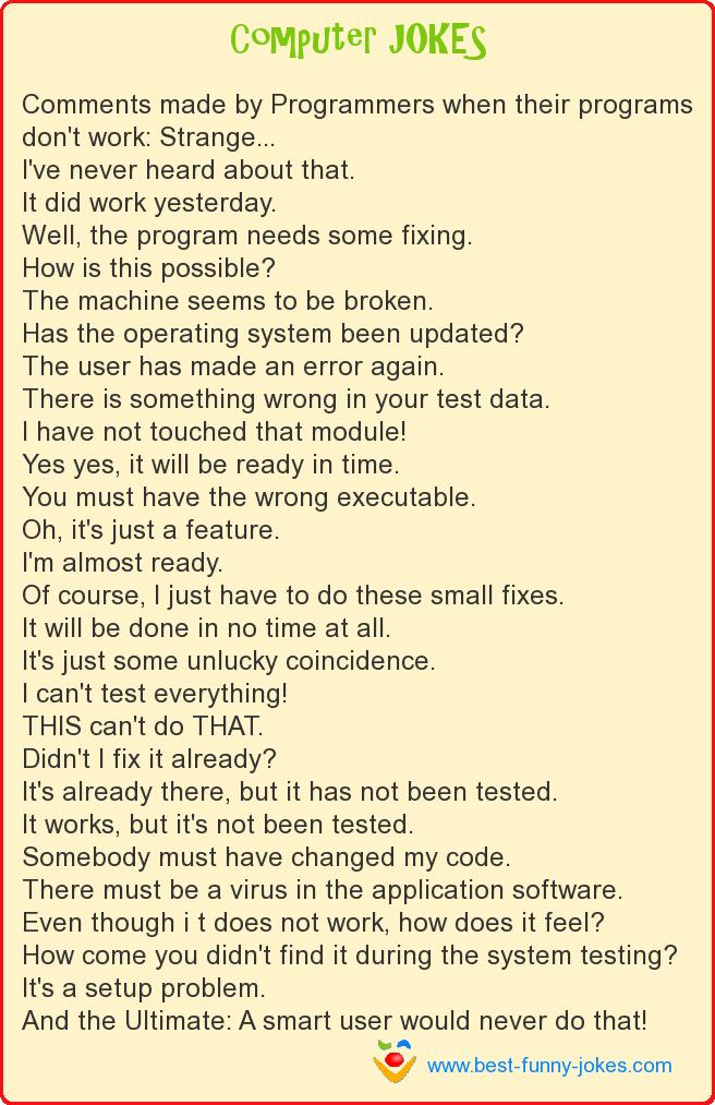 Comments made by Programmers