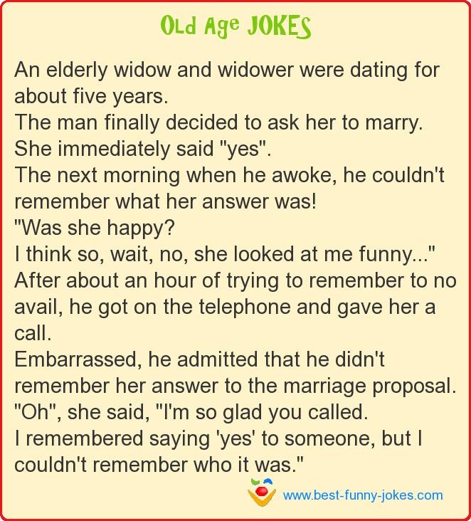 An elderly widow and widower