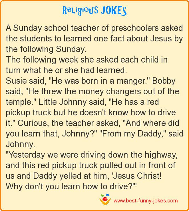A Sunday school teacher of pre