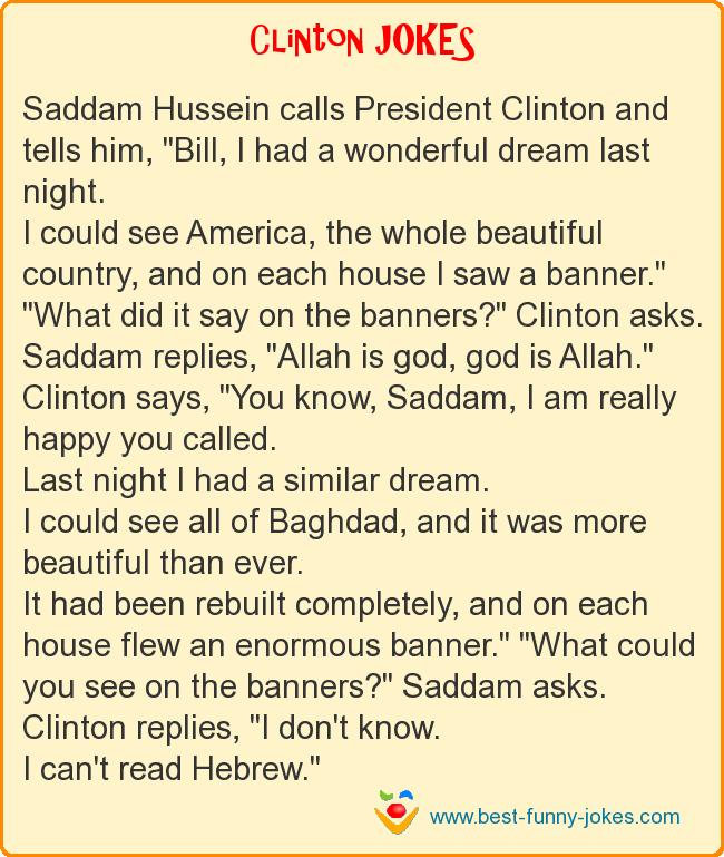 Saddam Hussein calls President