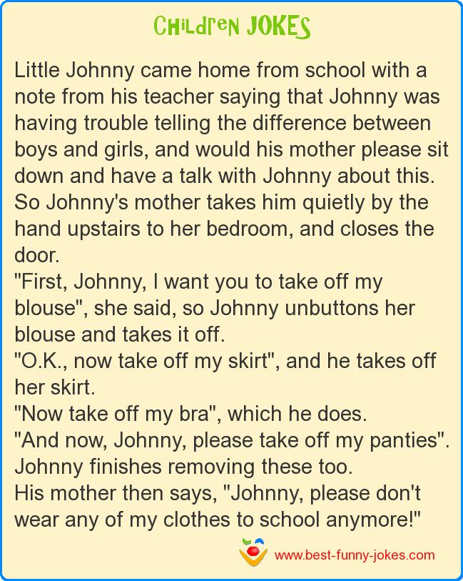 Children Jokes Little Johnny came h...