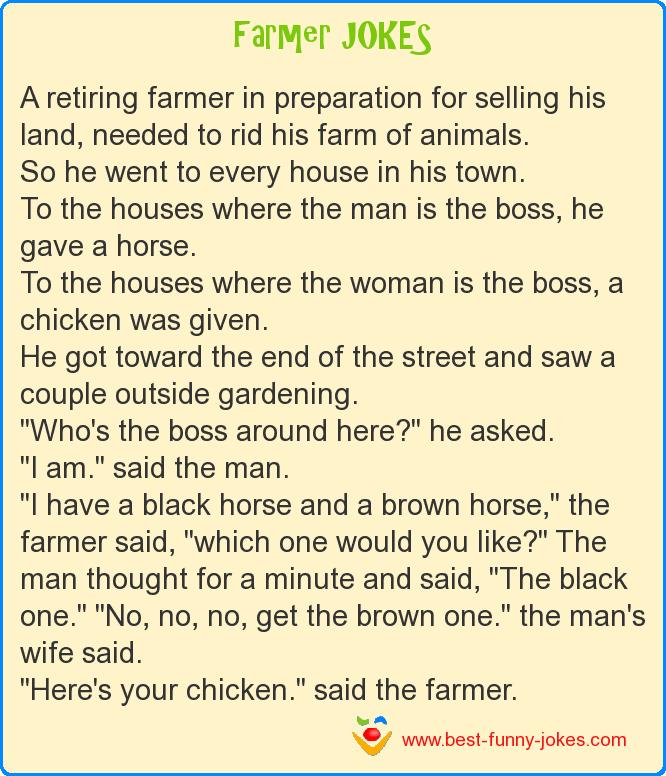 A retiring farmer in preparati