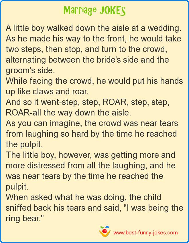 Marriage Jokes: A little boy walked...
