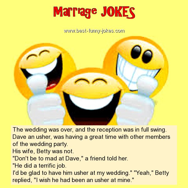 Marriage Jokes: The wedding was over...