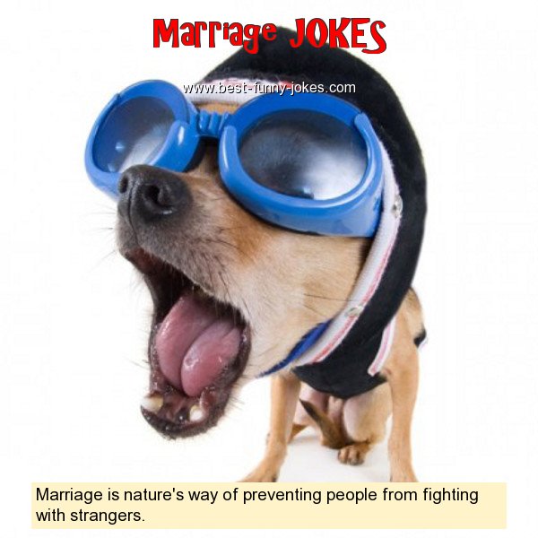 Marriage is nature's way of pr