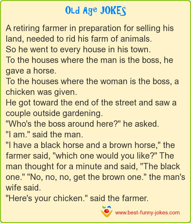 A retiring farmer in preparati