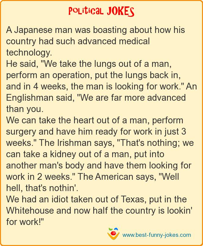 Political Jokes: A Japanese man was...